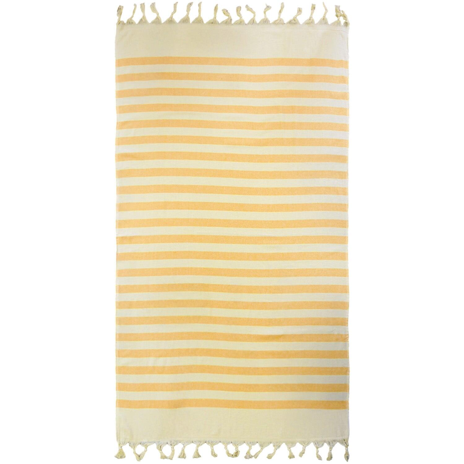 Fouta con forro de rizo - Fidji Girasol - 90 x 160 cm - 340 g/m² 3/4