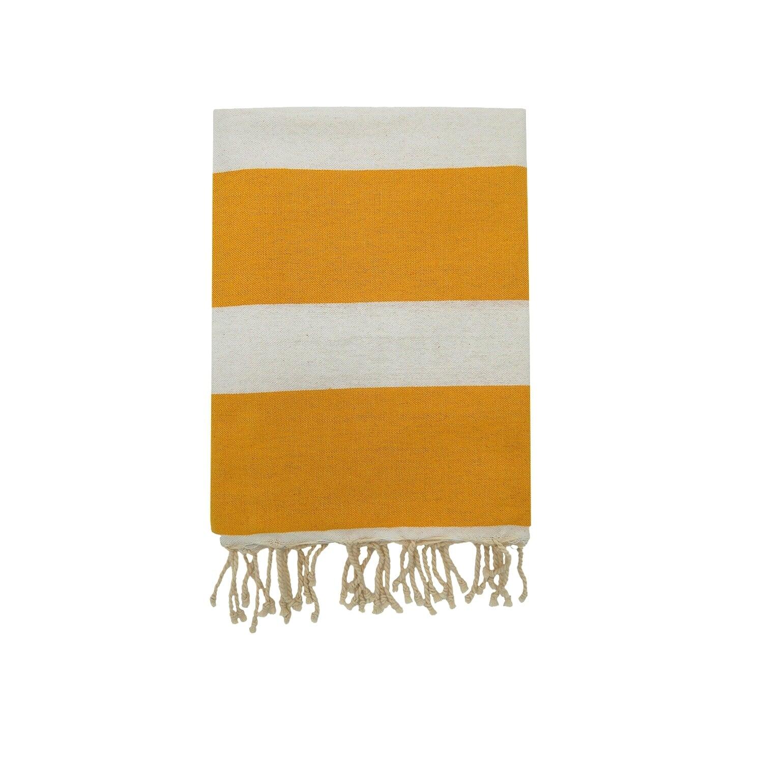 LE COMPTOIR DE LA PLAGE Hammamdoek Platgeweven Traditioneel Geel 100x200 190g/m² - Transat Zonnebloem