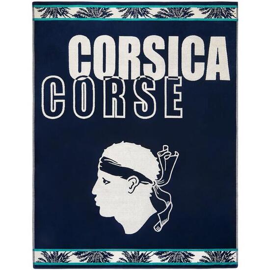 Telo da spiaggia XL Jacquard Vellutato Blu 140x180 400g/m² - Bastia