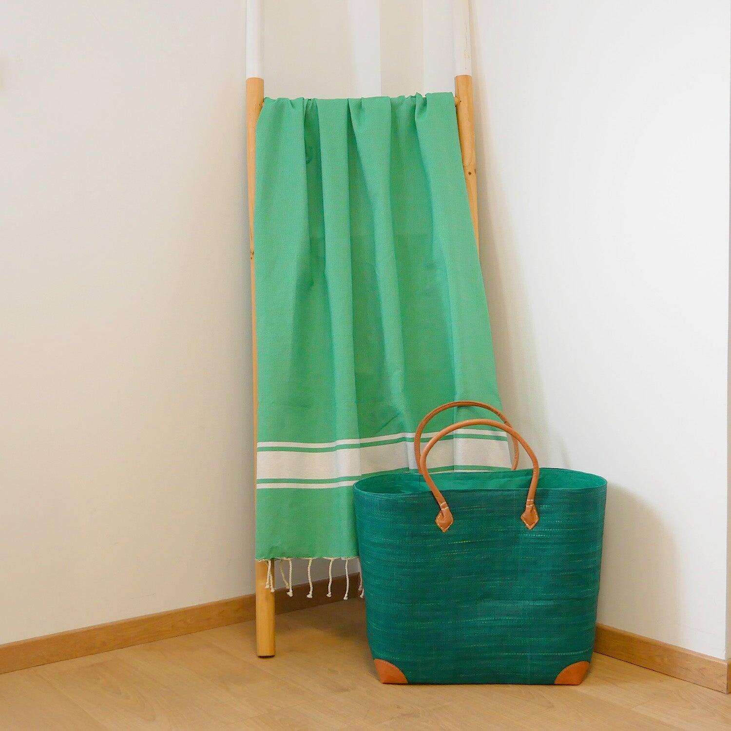 Fouta tradicional - Kozo Verde Esmeralda - 100 x 200 cm - 190 g/m² 2/3