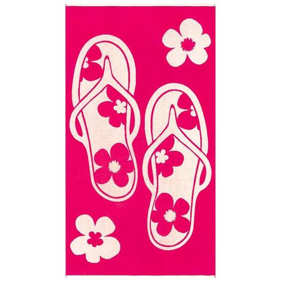 Telo da spiaggia Jacquard Vellutato Rosa 90x170 400g/m² - Tunga