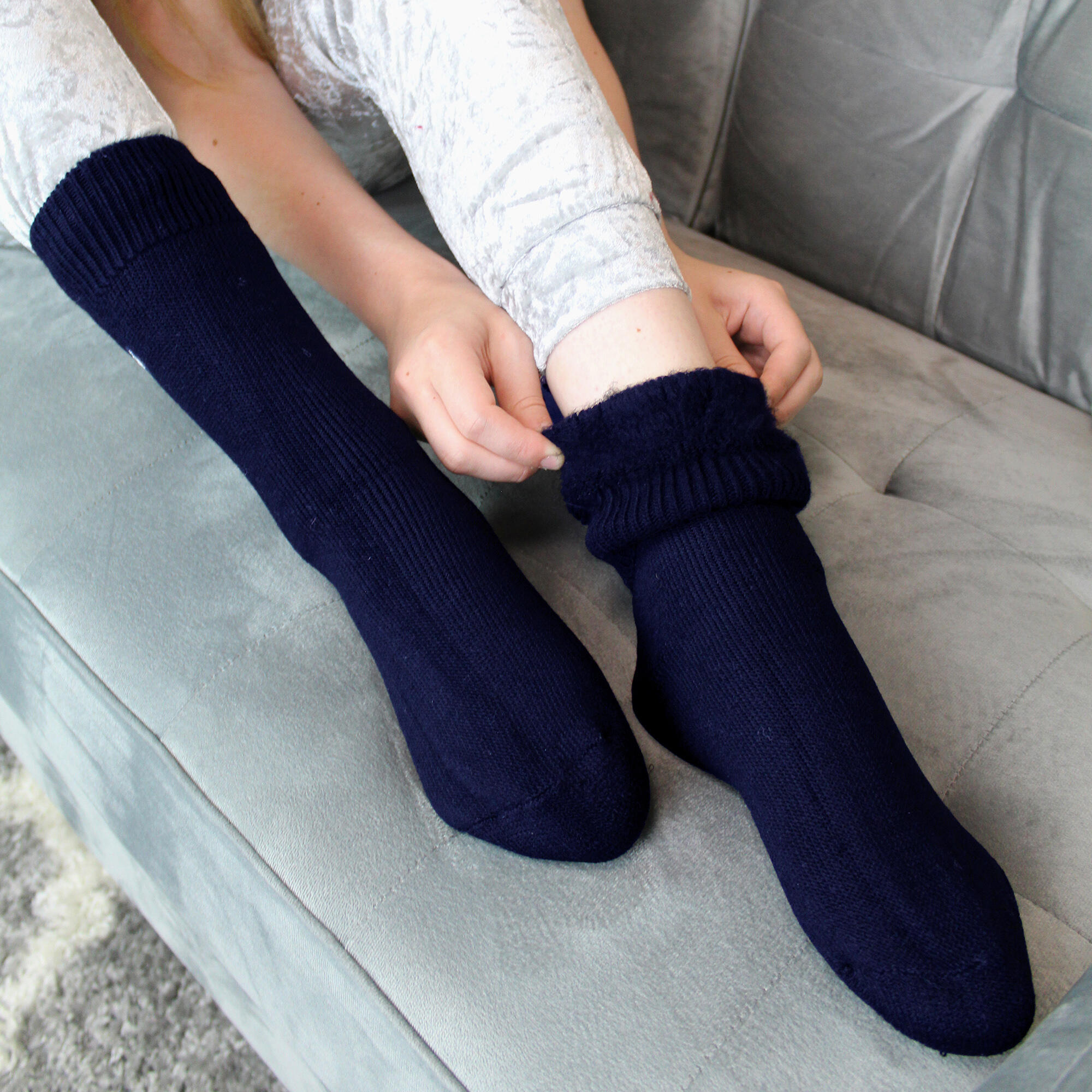 THMO - Enfants Chaussettes Hiver pour Garcon et Fille | Unies Thermiques 3/6