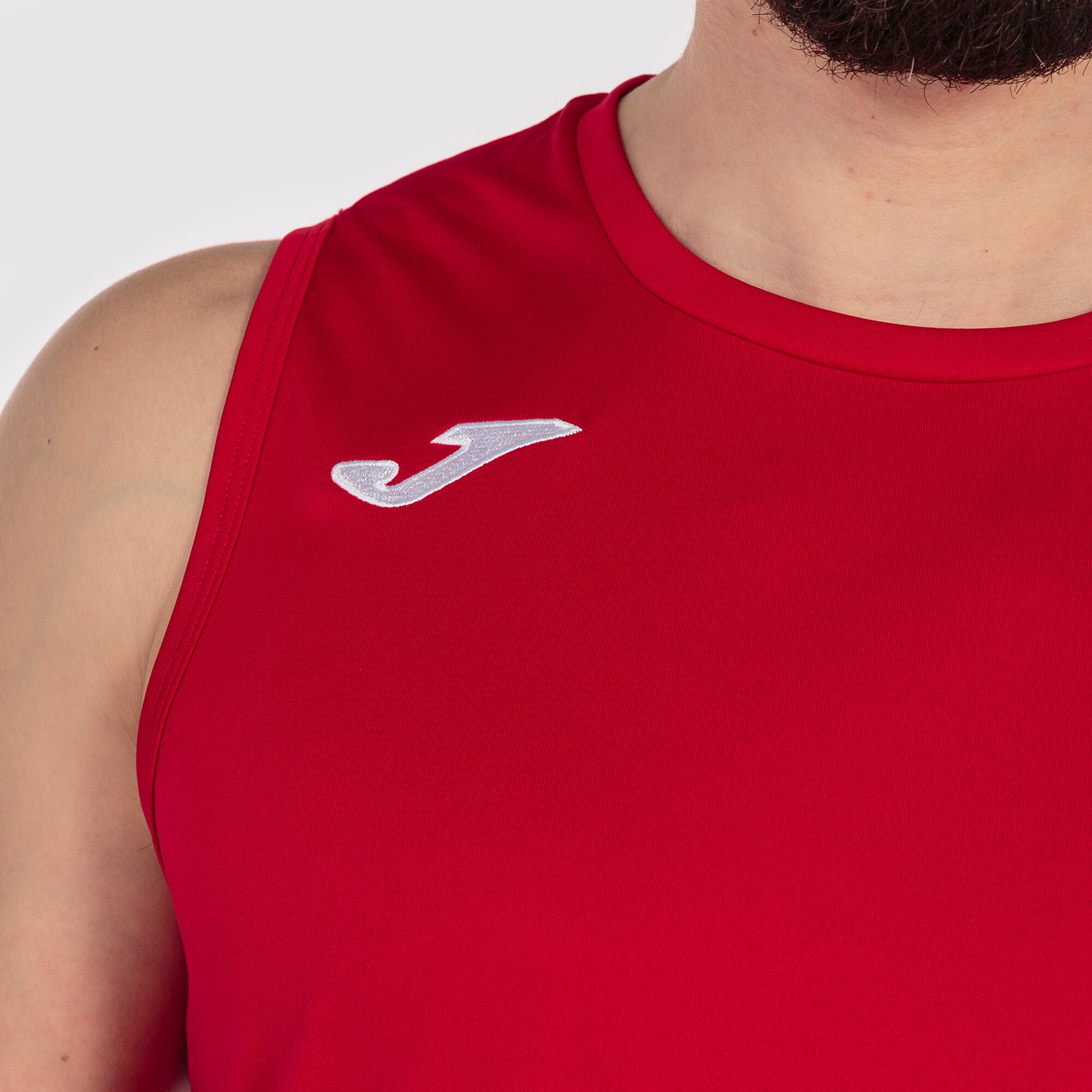 T-Shirt De Alça Basquetebol Homem Joma Combi Basket Vermelho 3/4