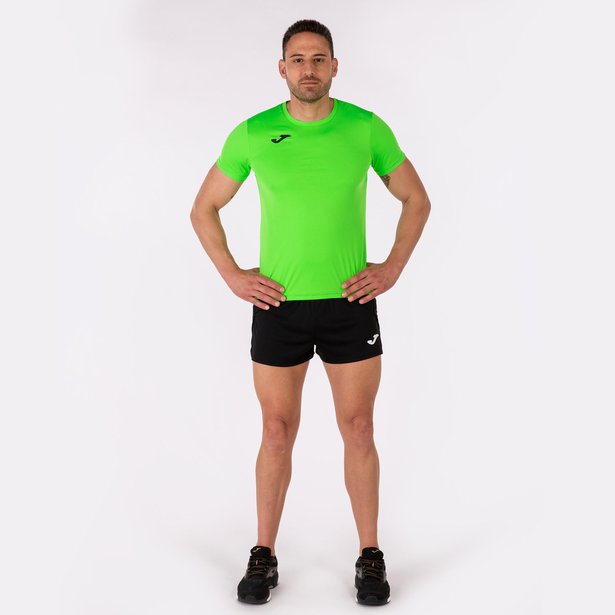 Maillot Manches Courtes Running Homme Joma Record II Vert Fluo 4/5