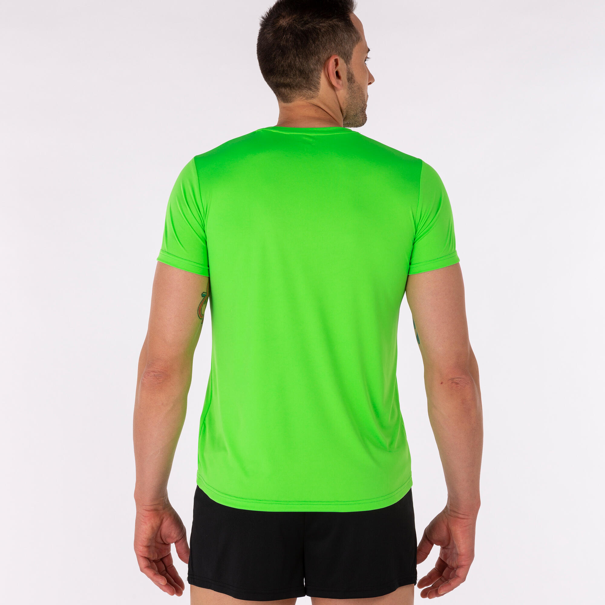 Maillot Manches Courtes Running Homme Joma Record II Vert Fluo 3/5
