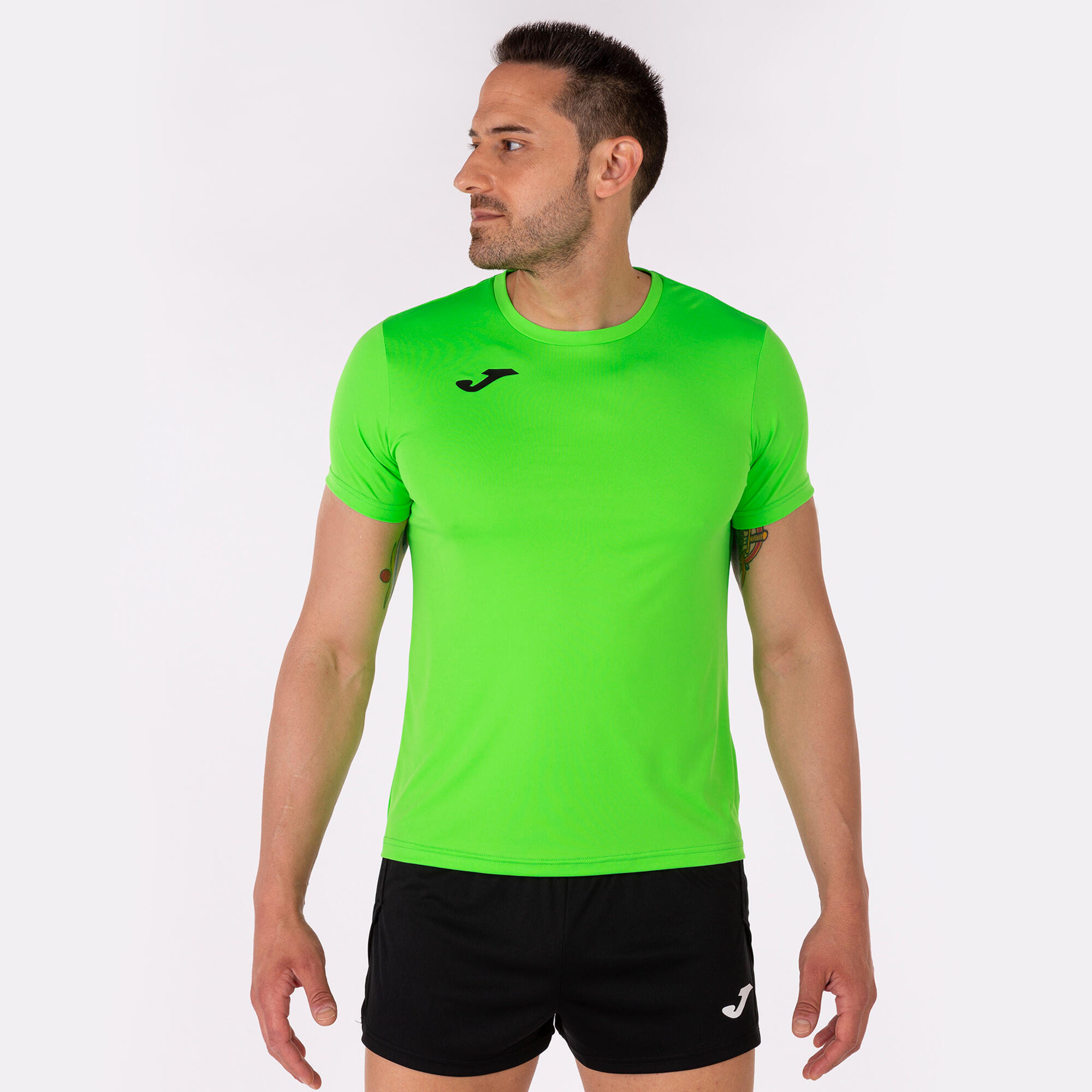Maillot Manches Courtes Running Homme Joma Record II Vert Fluo 2/5
