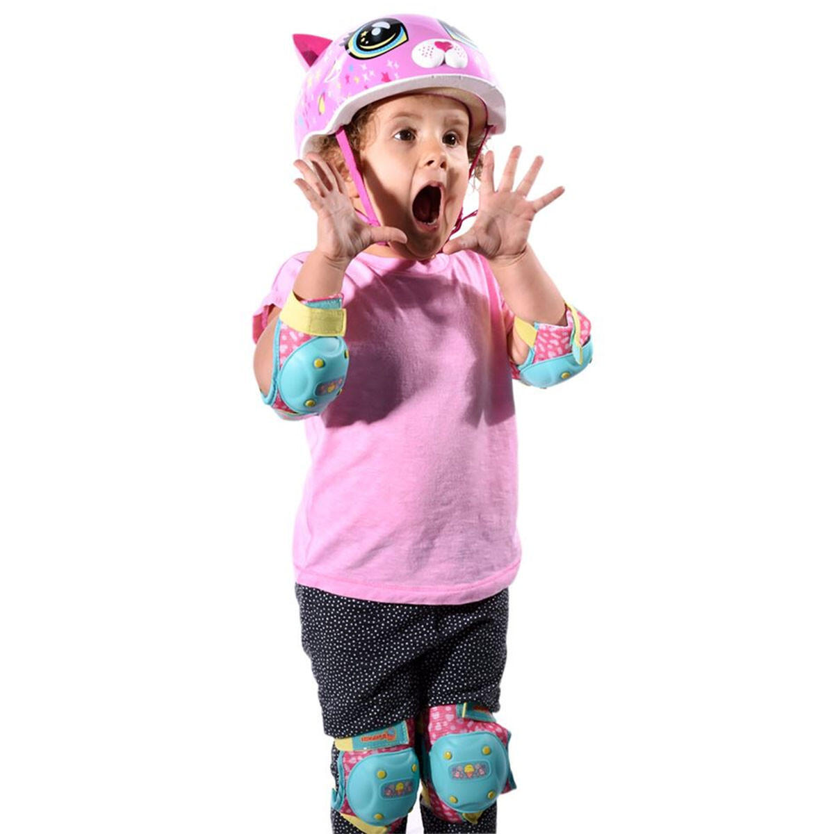 Capacete de ciclismo infantil C-preme Raskullz Toddler 3 Pink Cat 6/7