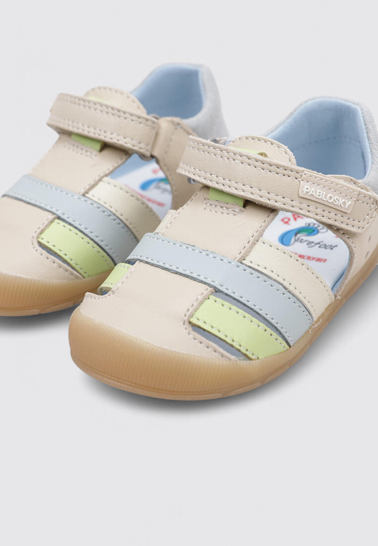 Sandalias de Bebé Unisex Pablosky de Piel y Textil Técnico con Cierre Adherente 3/6