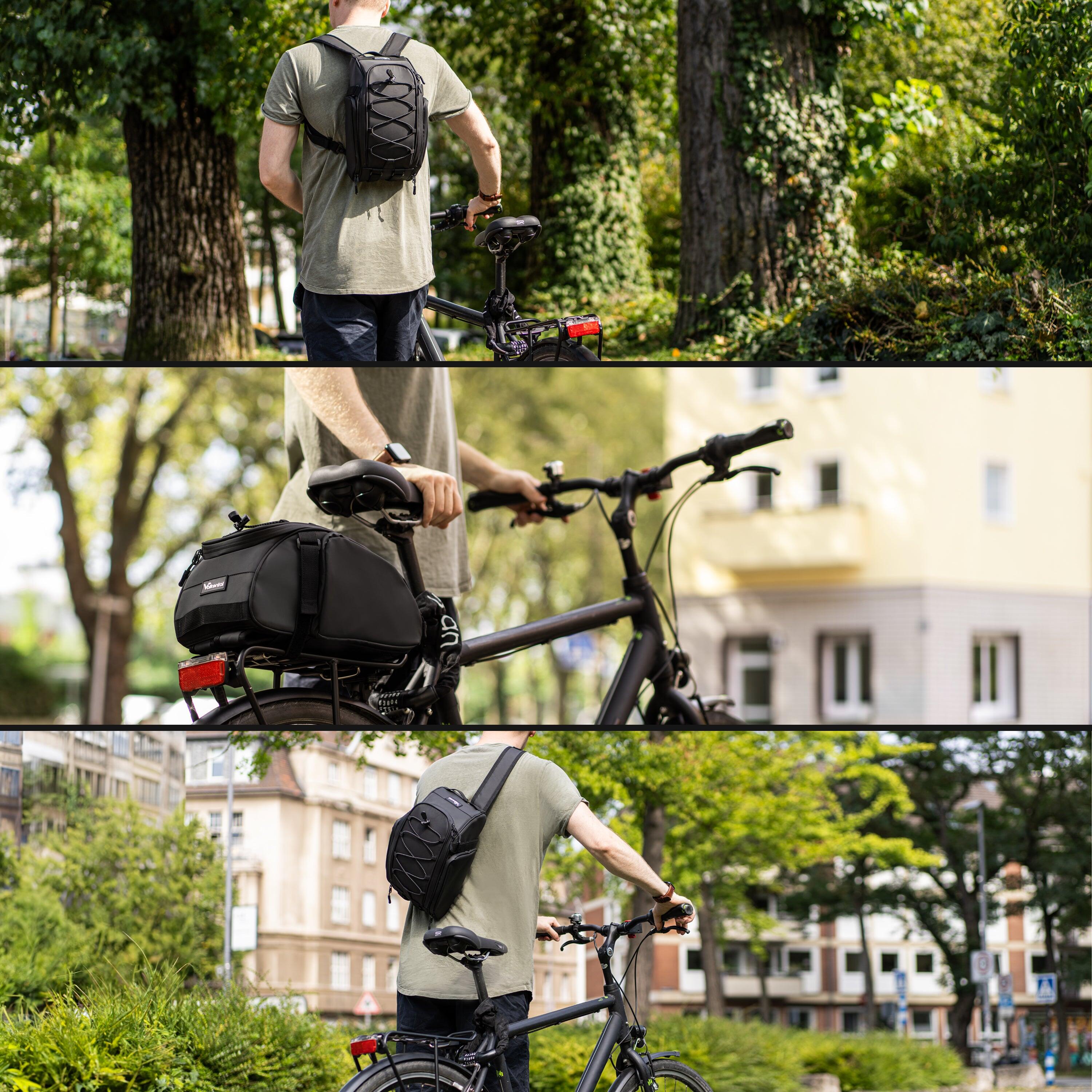 Sacoche velo Sacoche de porte-bagages + sac a dos + sacoche 3-en-1 etanche 10L 4/7