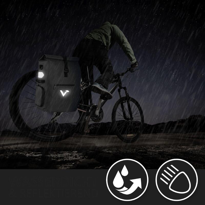 Sacoche velo porte bagages bikepacking, velo sac a dos etanche 23L