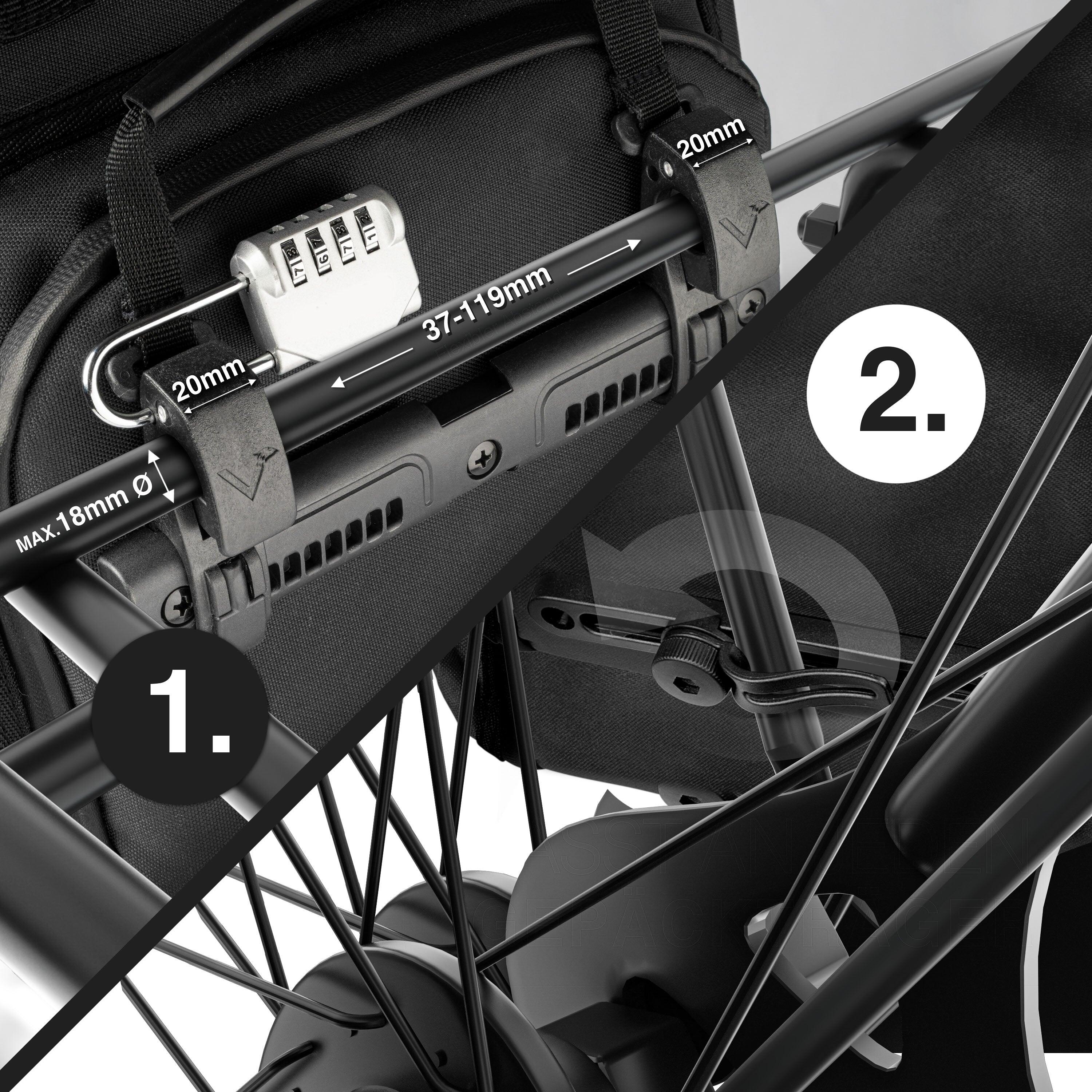 Fahrradtasche Wasserdichte 2in1 Pro Gepäckträgertasche & Rucksack 23L - ValkPro 3/9