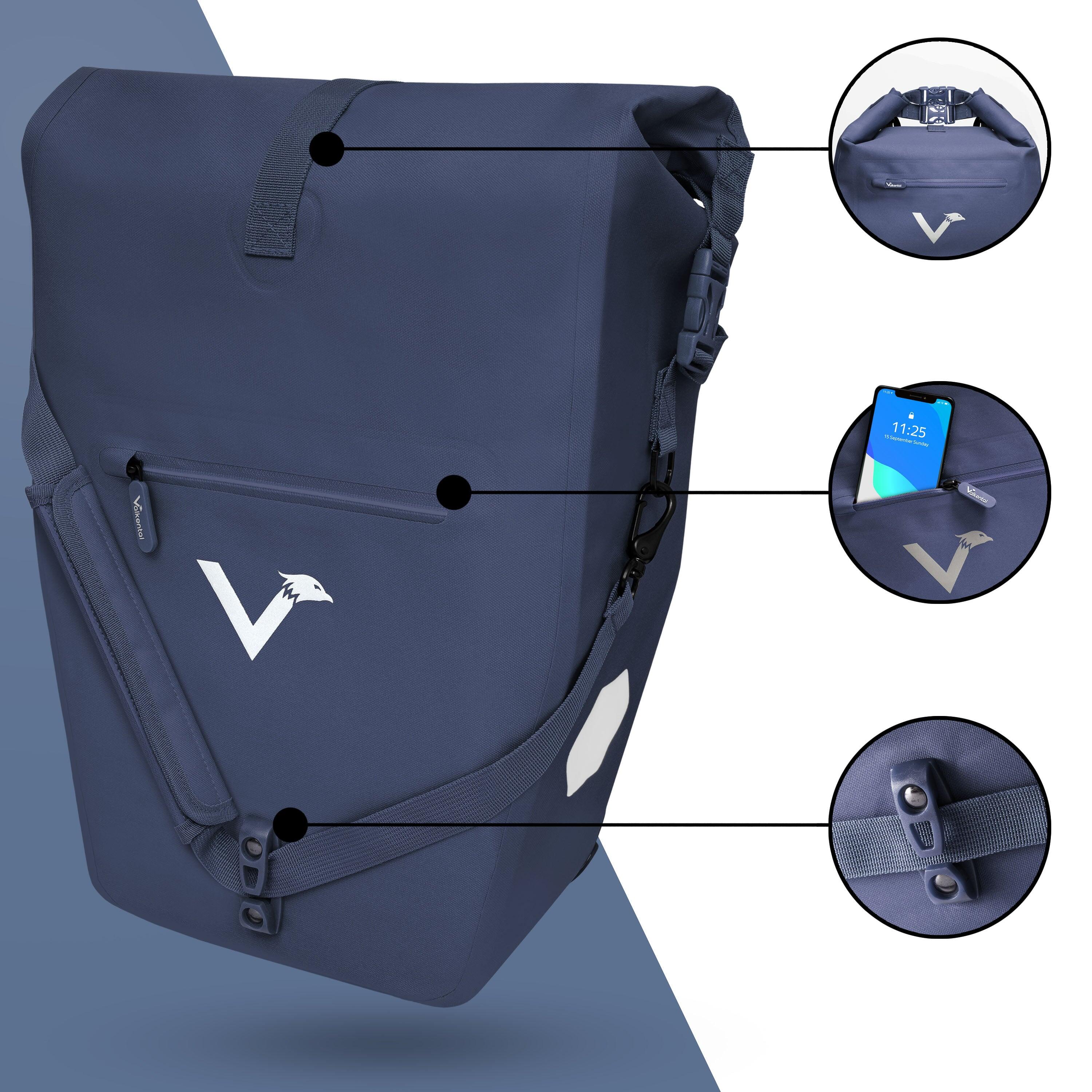 Sacoches vélo x2 2en1 sac bandoulière 28L – Ocean 3/5