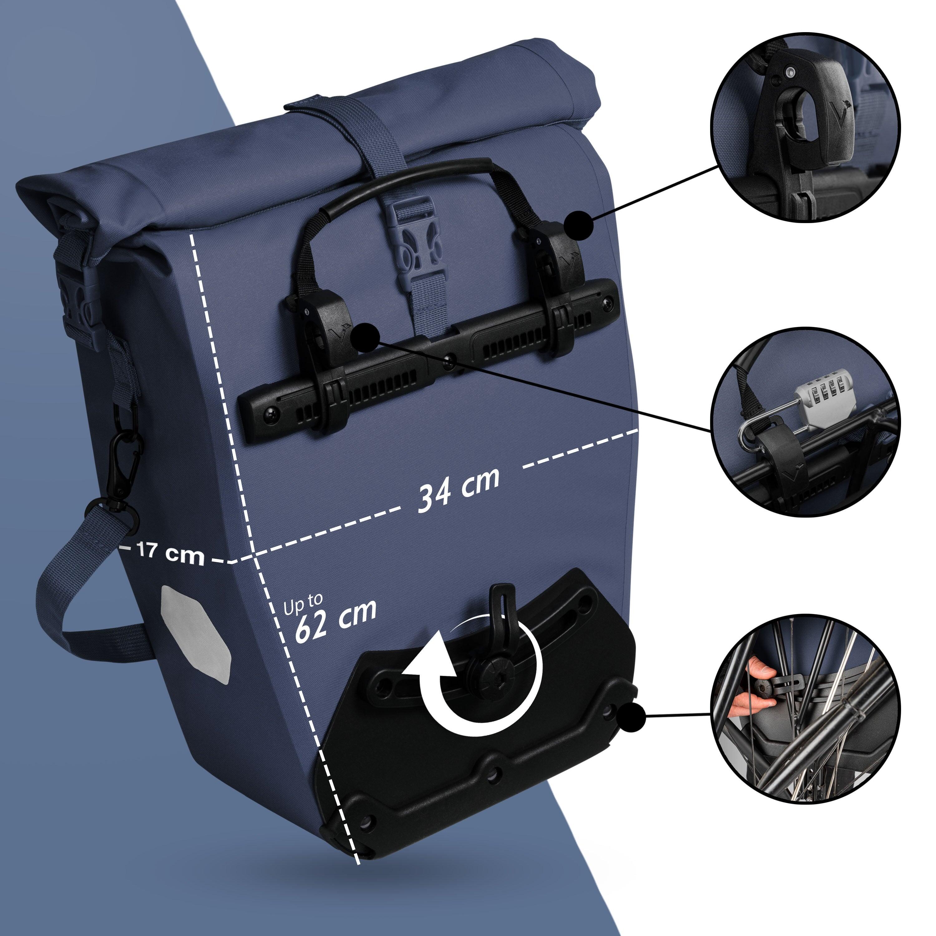 Sacoches vélo x2 2en1 sac bandoulière 28L – Ocean 2/5