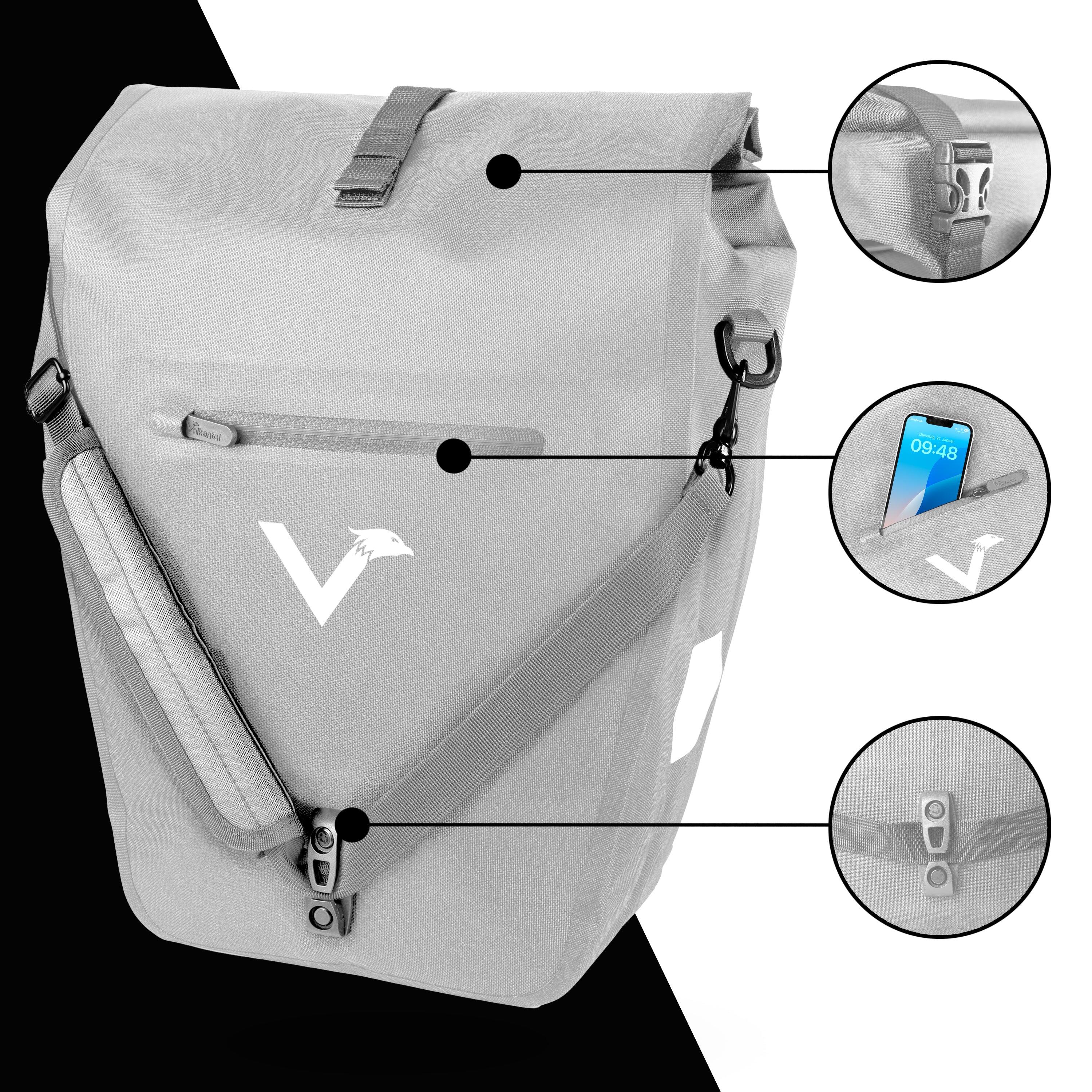Sacoche velo Sacoche de porte-bagages, bikepacking Sacoche de paule etanche 28L 4/6
