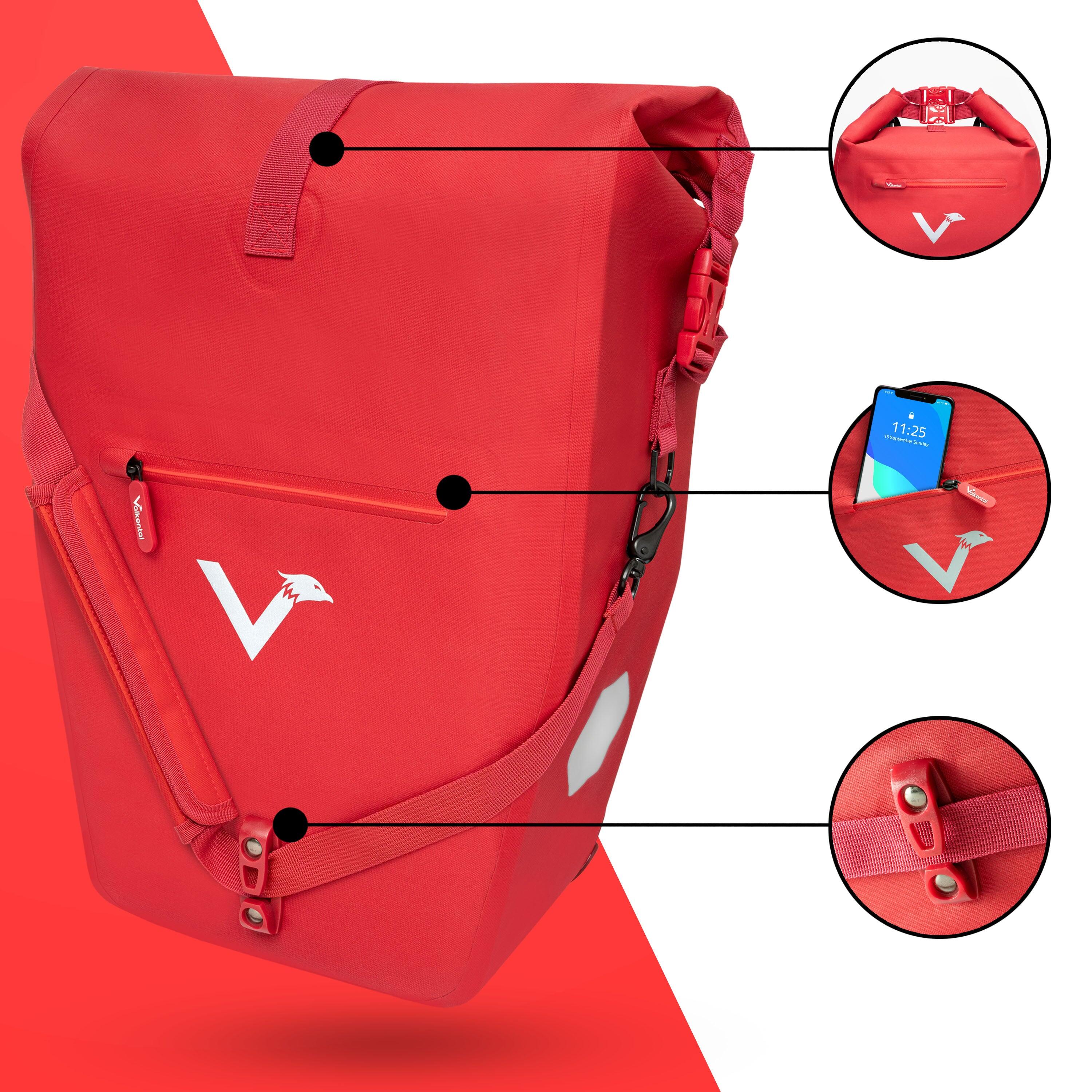 Fahrradtasche 2er-Set Gepäckträgertasche und Umhängetasche 2in1 28L - Ocean 3/5