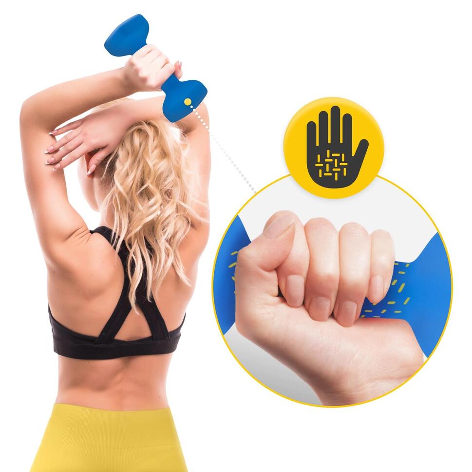 Hantelki ciężarki fitness uniwersalne 4FIZJO CLASSIC 2 szt. 2 kg niebieskie thumbnail