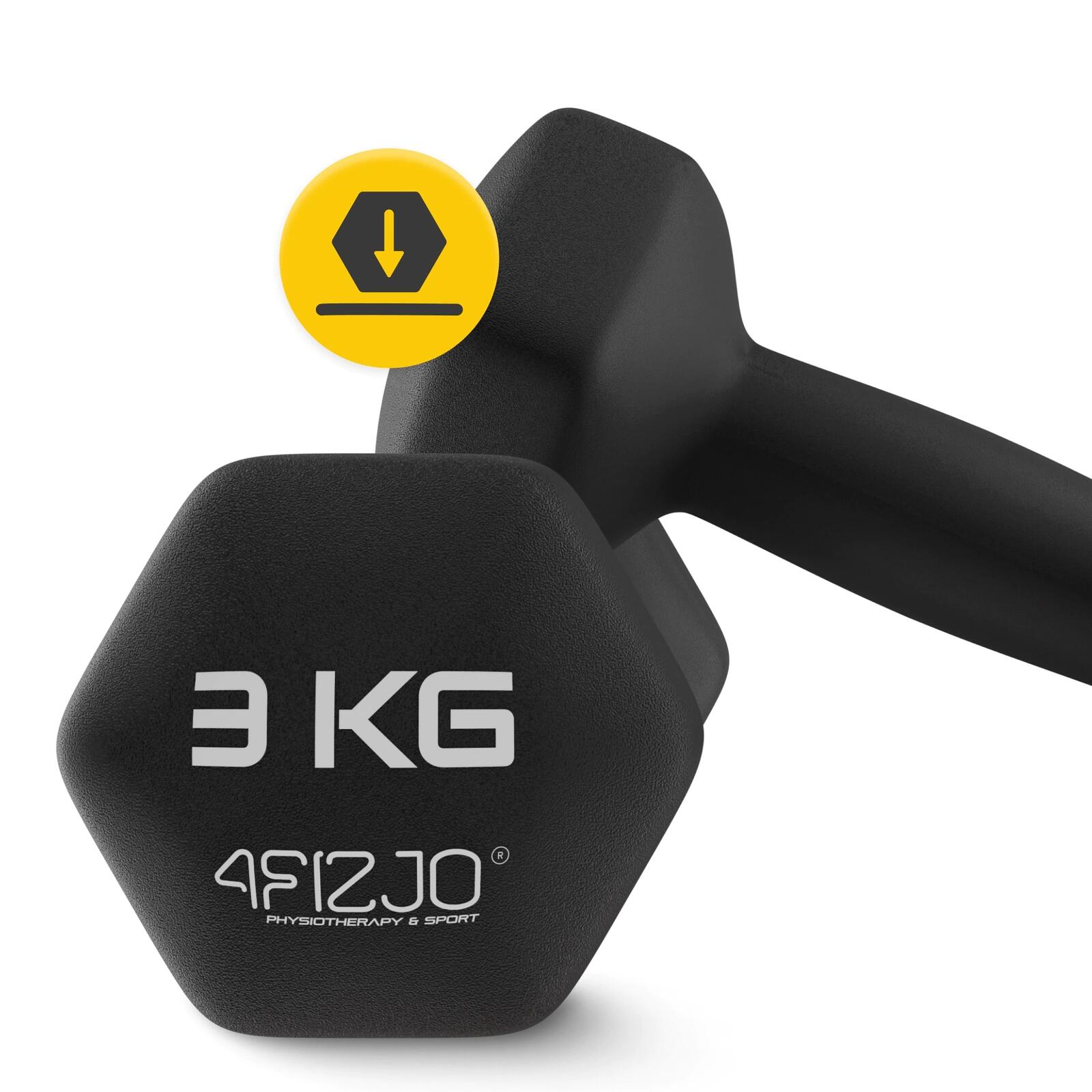Coppia manubri fitness palestra ghisa vinile antiscivolo CLASSIC 4FIZJO 5/7