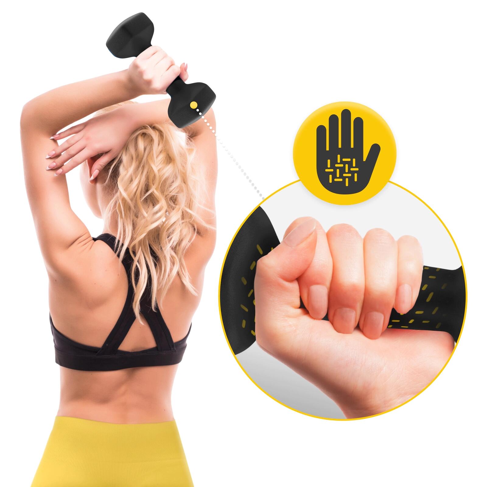 Coppia manubri fitness palestra ghisa vinile antiscivolo CLASSIC 4FIZJO 2/7