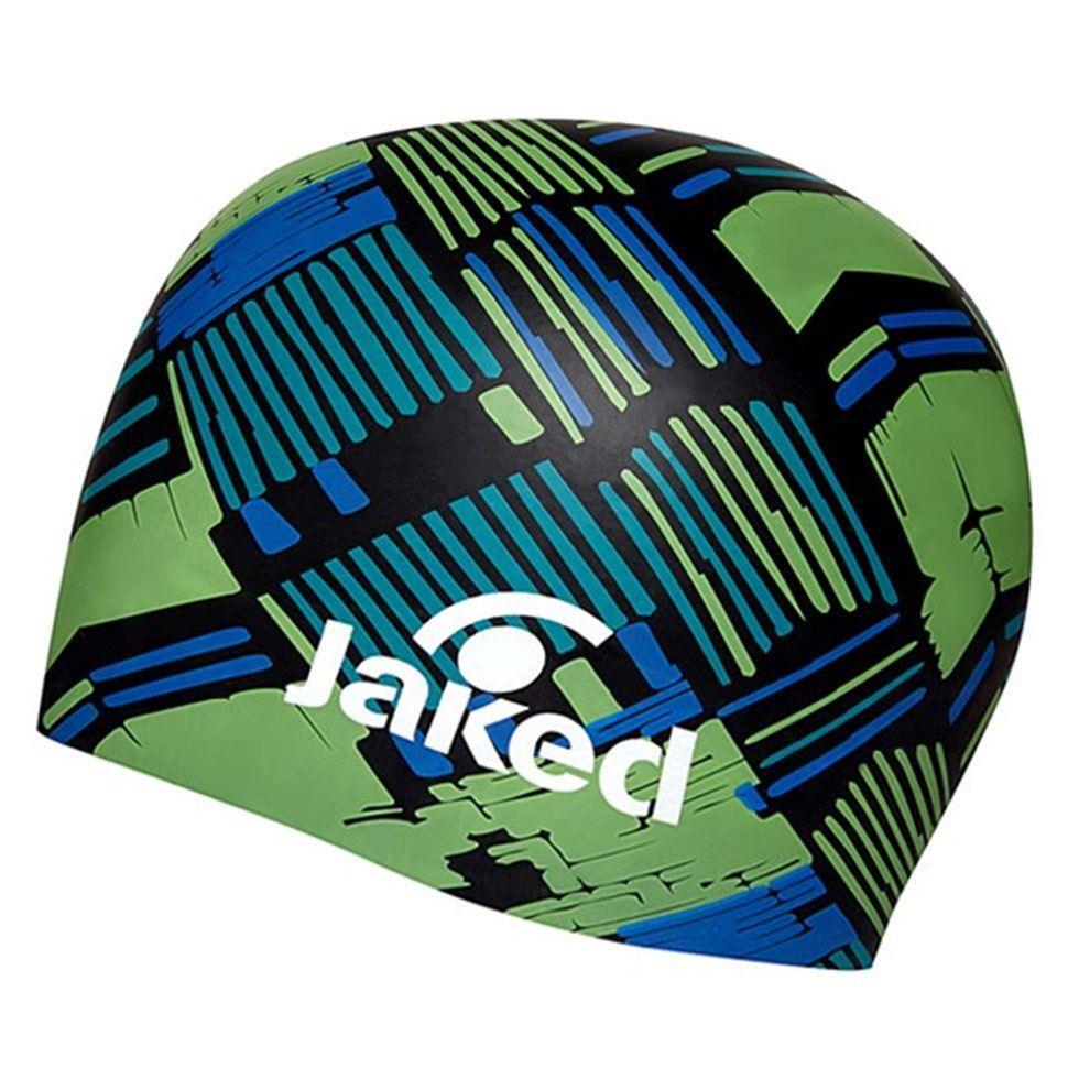 Jaked - Bonnet De Bain Synthétique Noir Et Vert Pour Homme Et Femme - Bonnet De Bain - Vert - Adulte - Decathlon