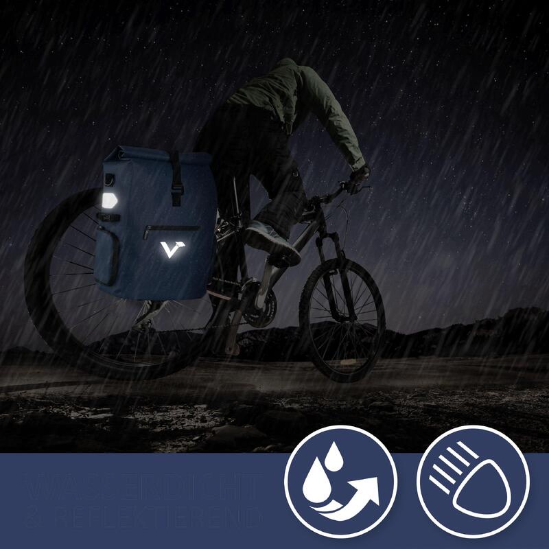 Sacoche velo porte bagages bikepacking, velo sac a dos etanche 23L