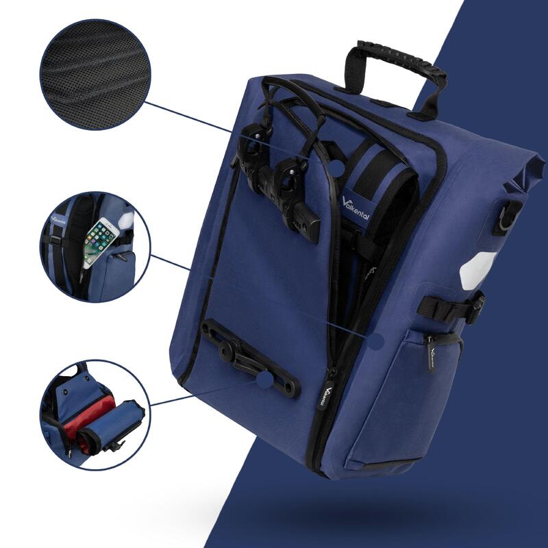 Sacoche velo porte bagages bikepacking, velo sac a dos etanche 23L