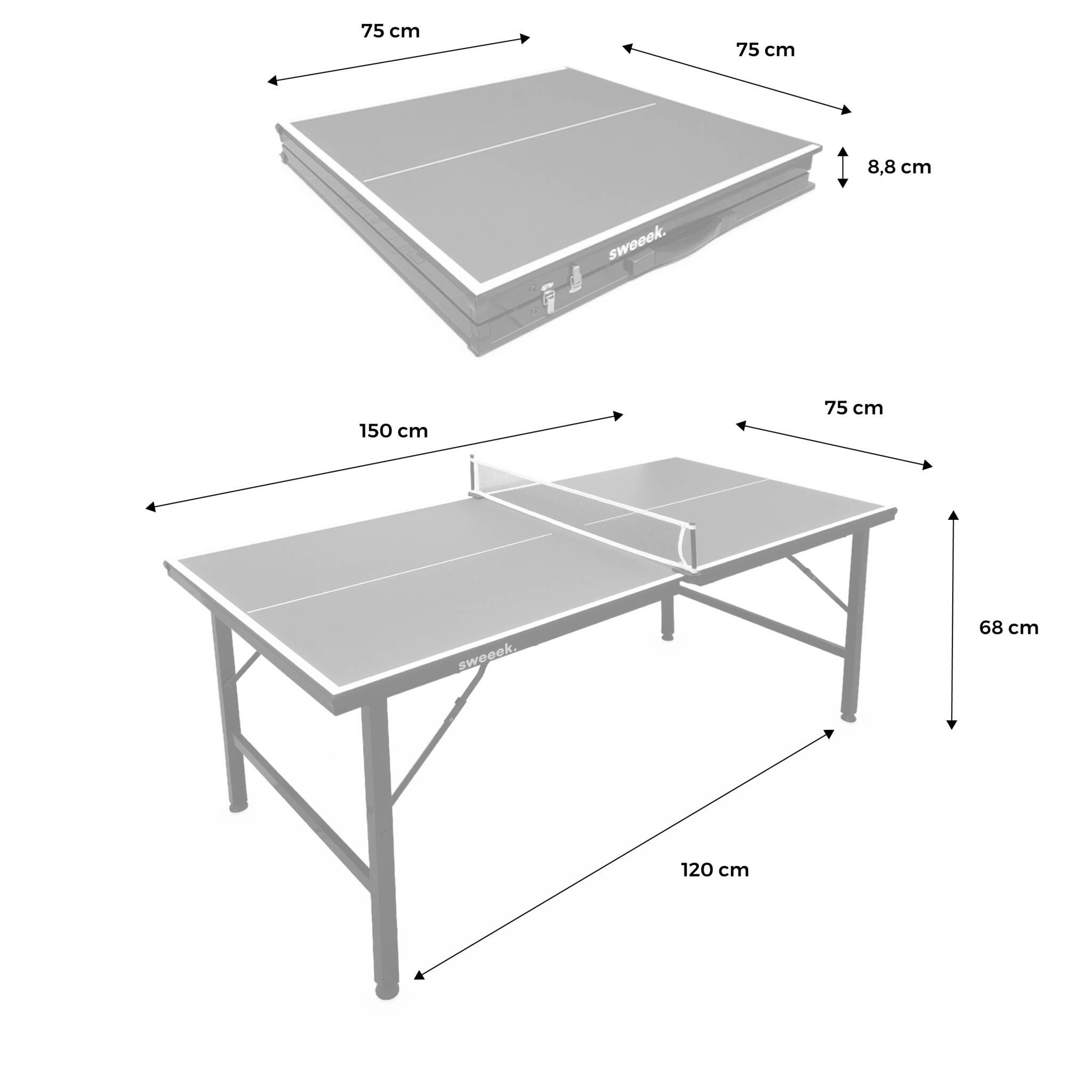 Mini table de ping pong pliable 150x75cm INDOOR bleue | sweeek 4/6