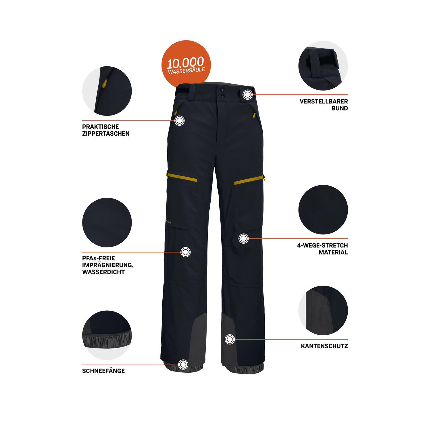killtec heren Skibroek/functionele broek met randbescherming en