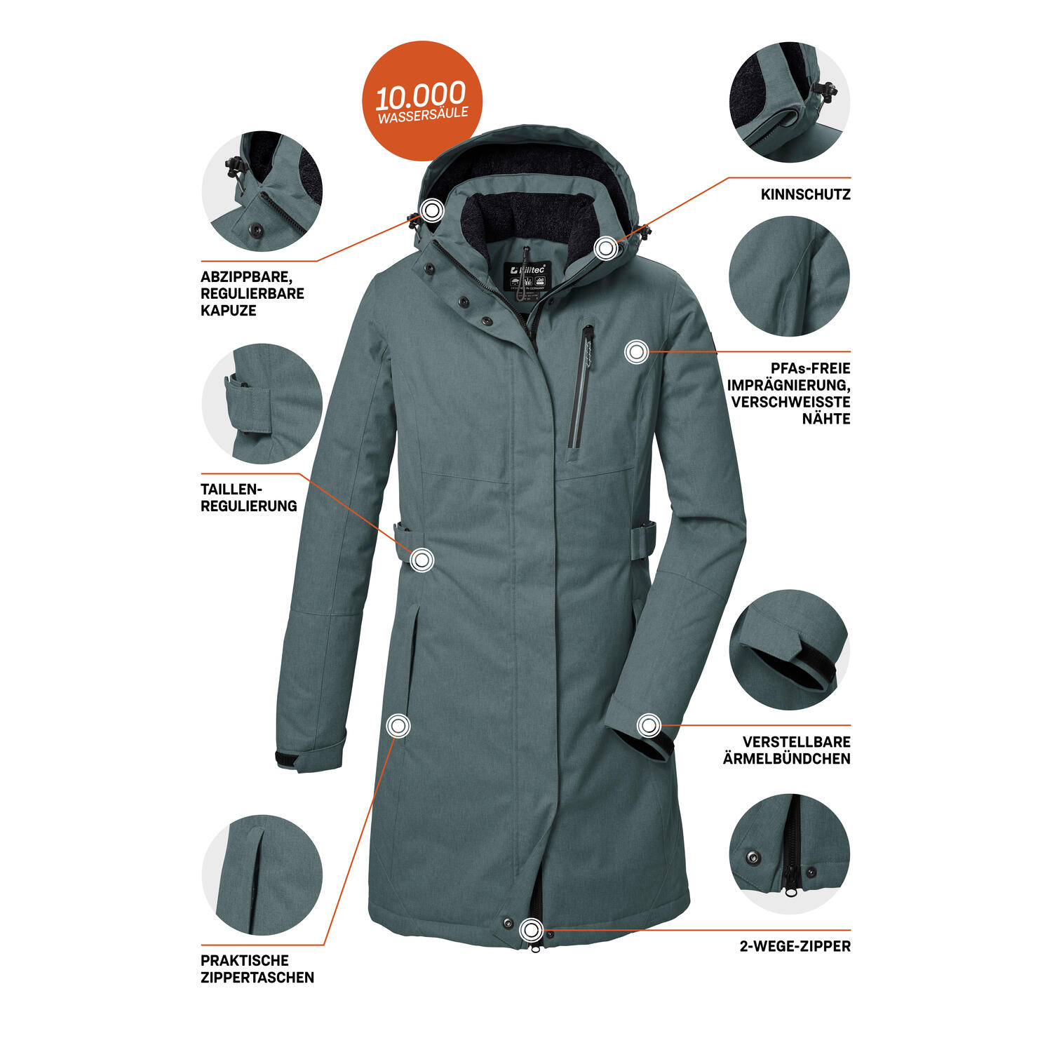 Damen Parka KOW 303 WMN PRK 5/6