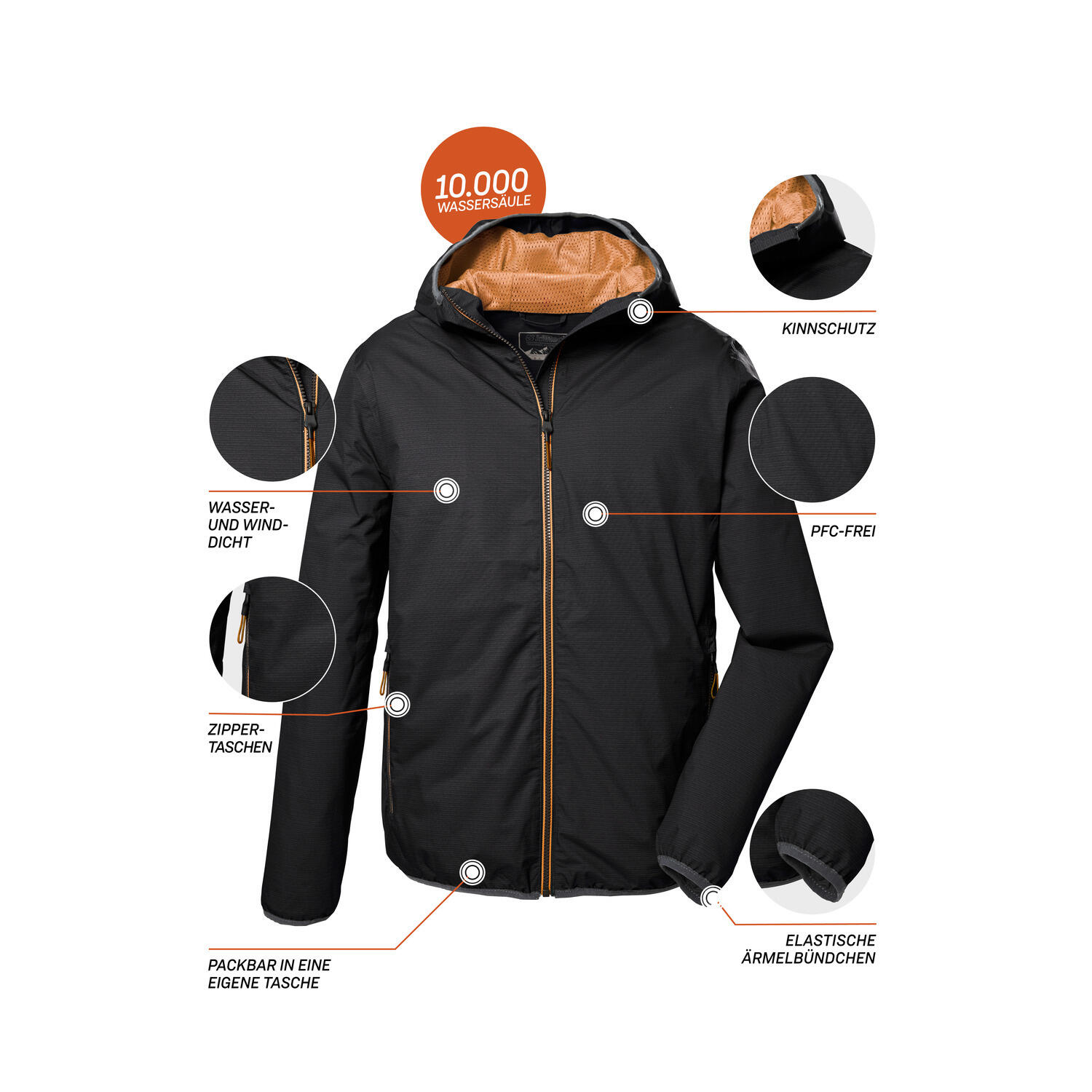 Killtec Funktionsjacke mit Kapuze für Herren wasserdicht 6/6