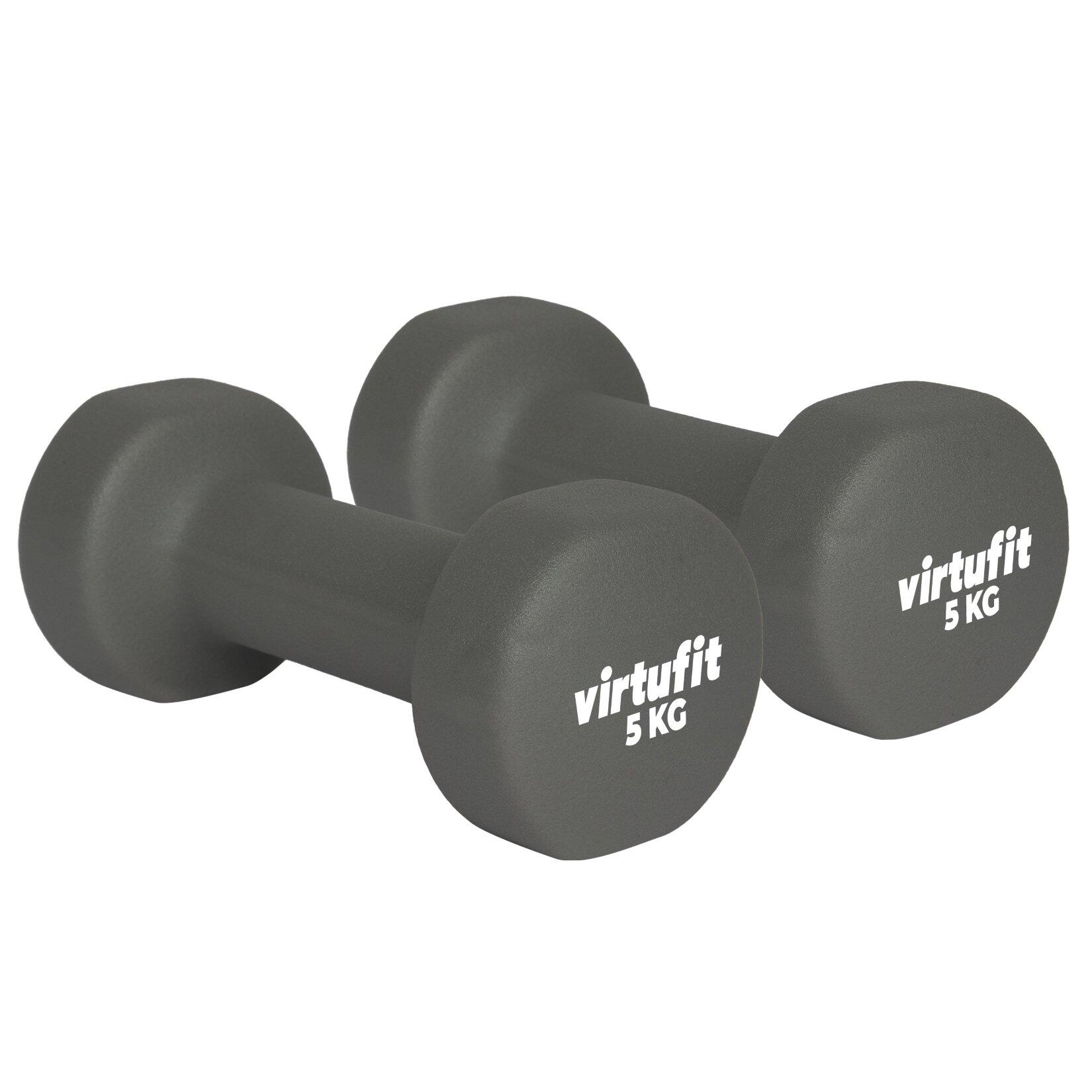 Virtufit - Vinyle Haltère Pro - 2 X 5 Kg - Haltère - Noir - 5 Kg - Decathlon