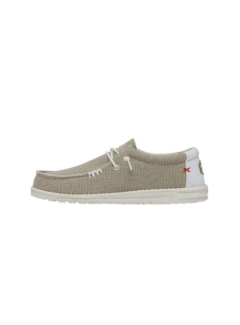 Zapatilla para Hombre Hey dude Wally braided Beige 2/6