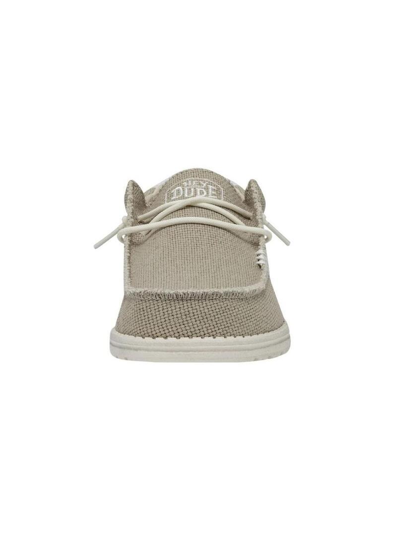 Zapatilla para Hombre Hey dude Wally braided Beige 3/6