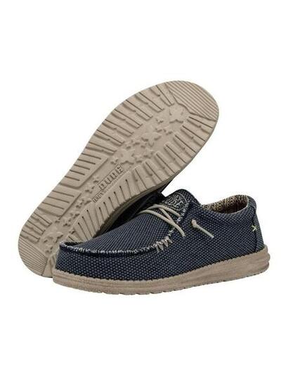 Scarpe da uomo Hey dude Wally sport in mesh blu navy