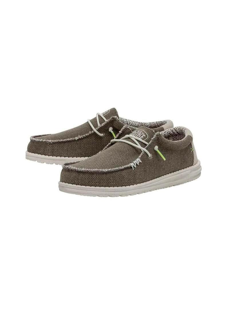 Turnschuhe für Männer Hey Dude Wally Geflochten Grün. 5/6