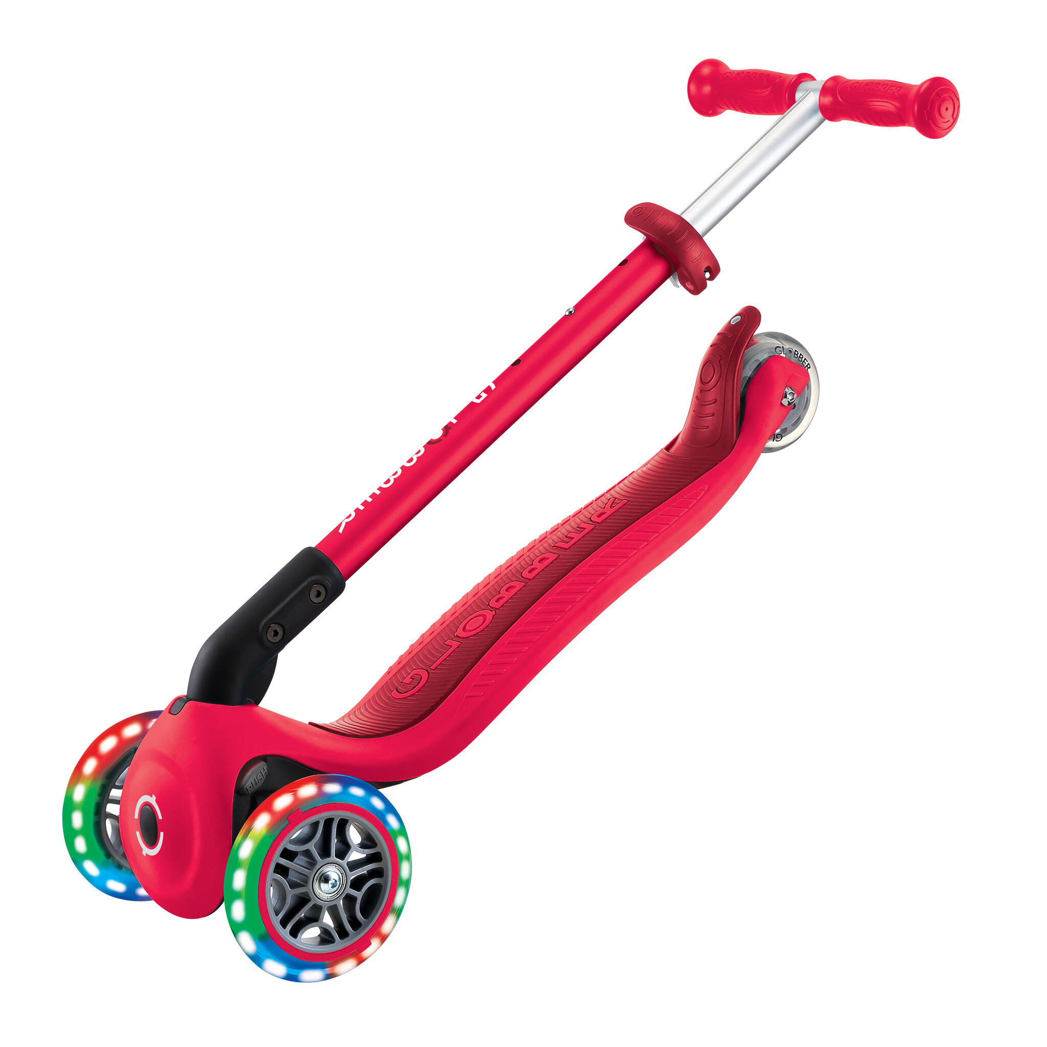 Primo Foldable Lights 3-Wheels Scooter - Red