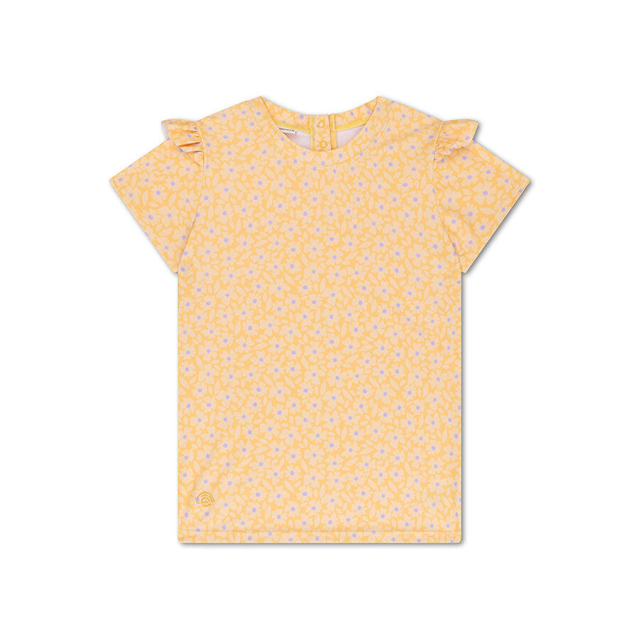 SWIM ESSENTIALS Swim Essentials | Maglia Fiori Anti-UV Gialla con Maniche Corte