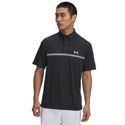 Under armour heren playoff golfpolo 3.0 stripe zwart/wit