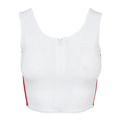 Dames crop top urban classic stripe zip