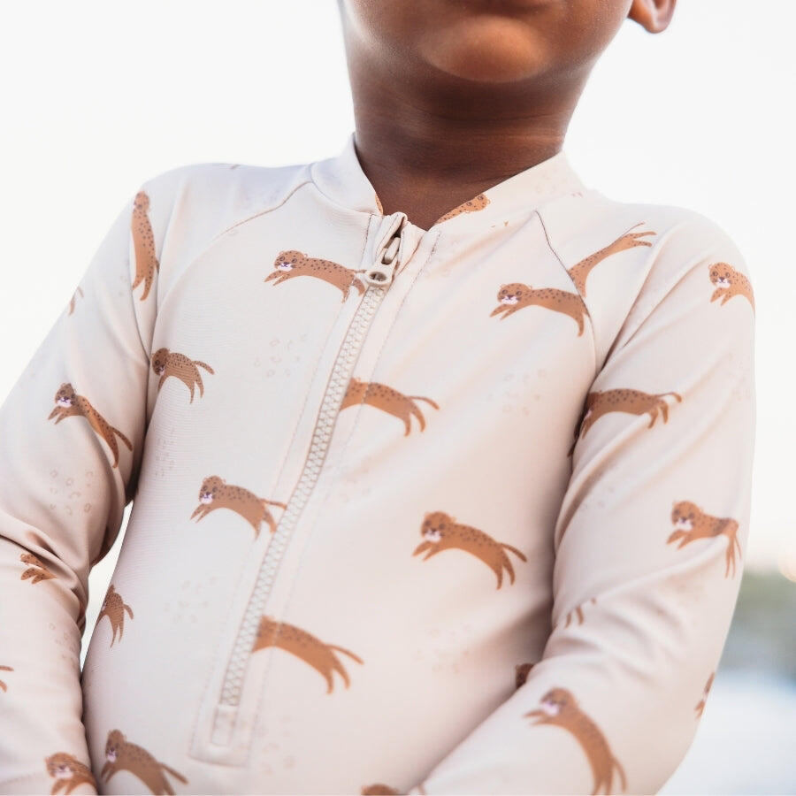 Bañador UV Niños 2-4 Años - Beige - Estampado Animal - 98/104 5/6