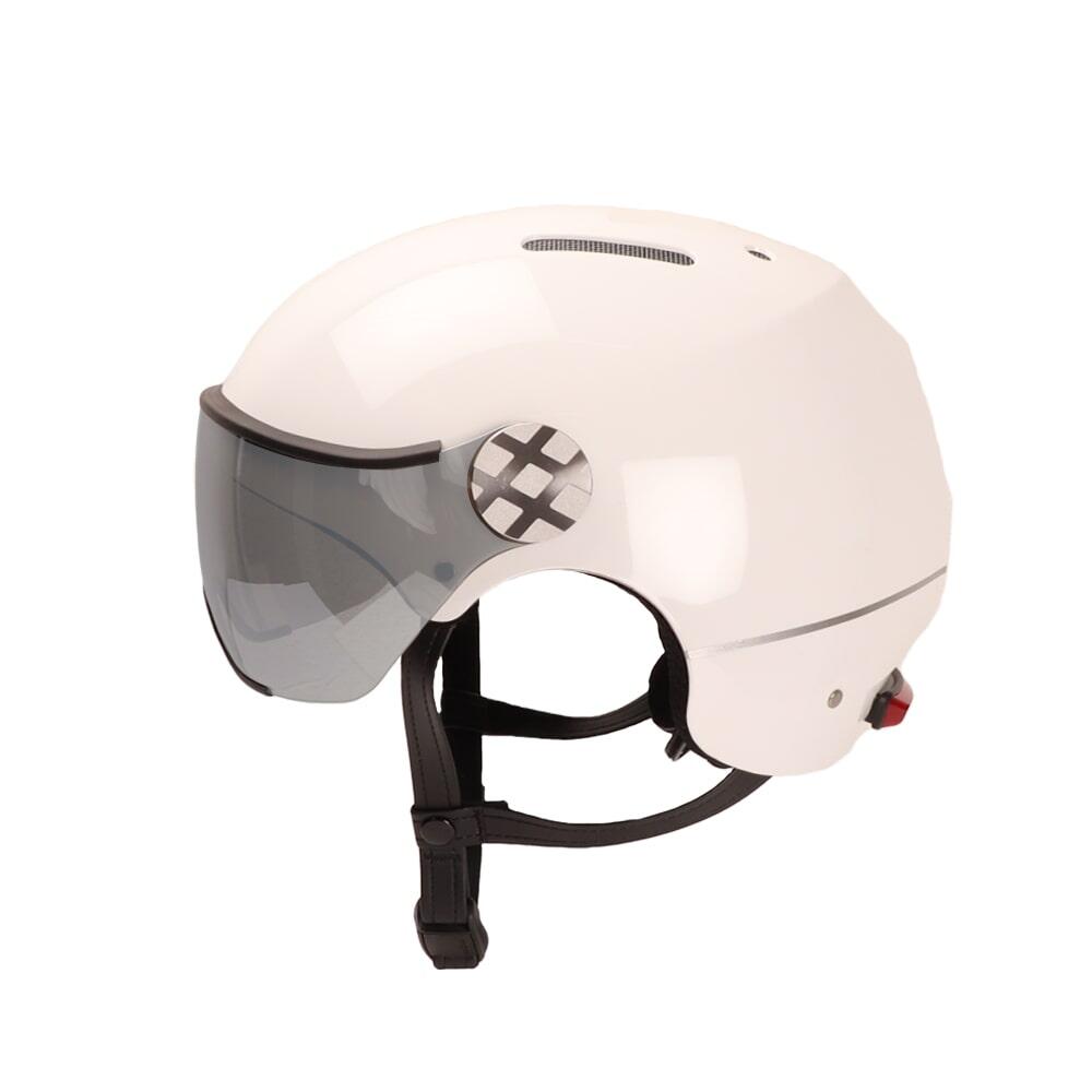 Diezz - Casque Velo Visière Valor Led France White - Casque - Blanc - 53-57 Cm - Decathlon