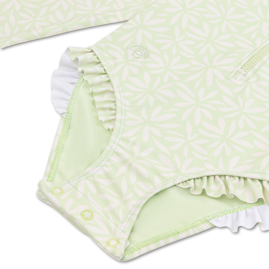 UV Swimsuit Girls With Sleeves - Green - Matcha - 134/140 4/7