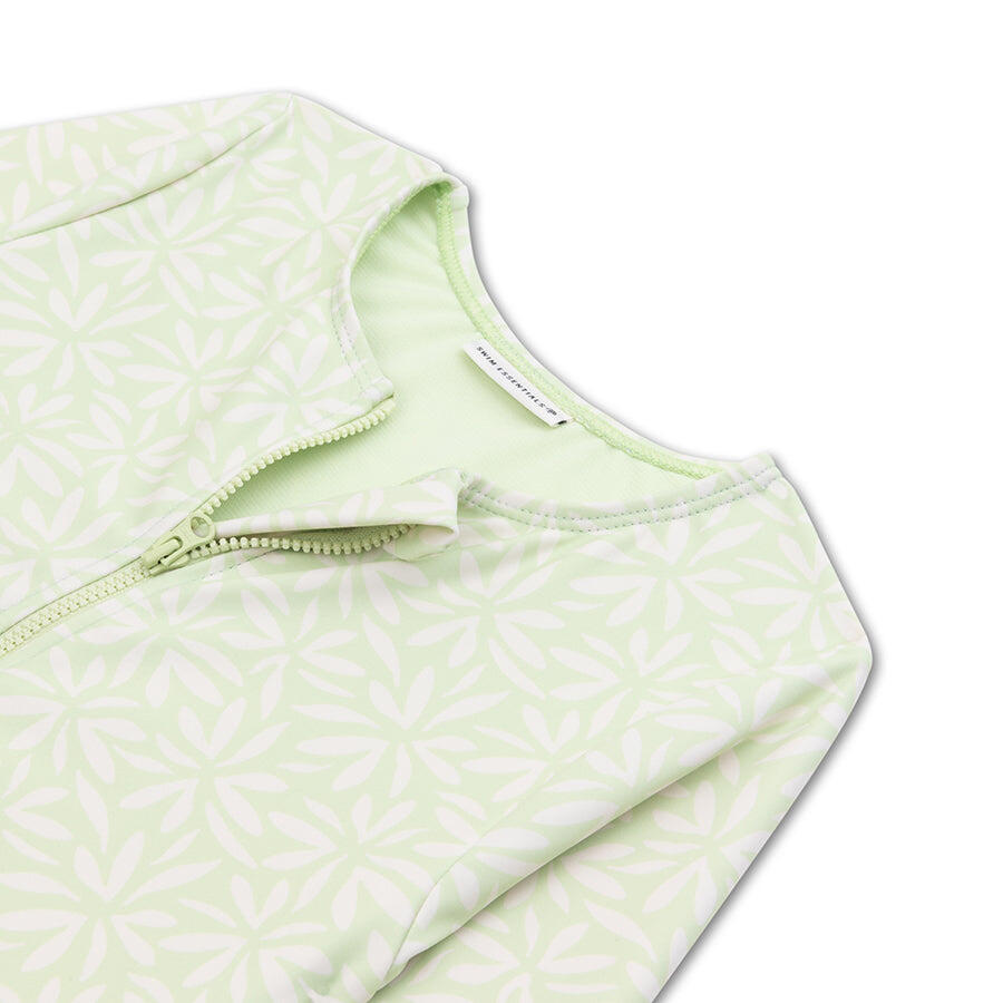 Maillot de bain anti-UV fille à manches longues - Vert - Matcha - 110/116 5/7