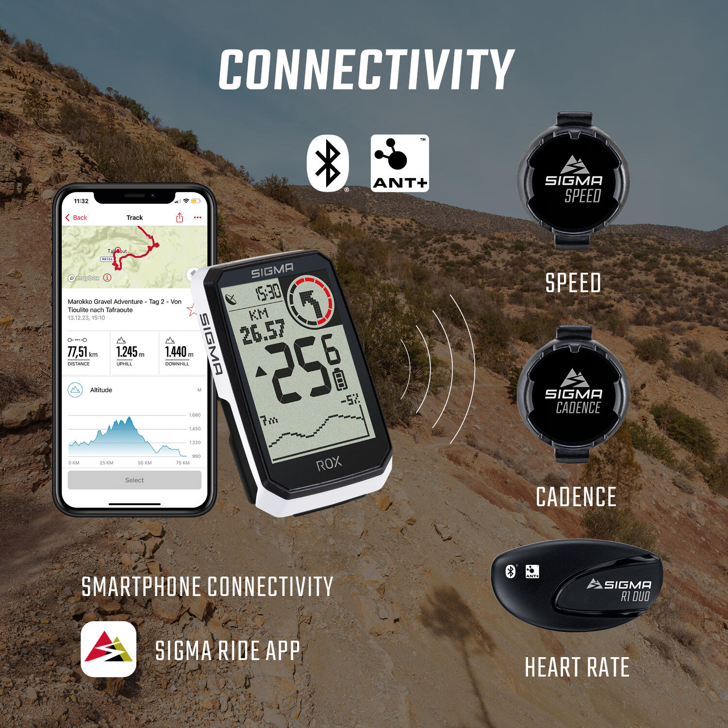 ROX 4.0 ENDURANCE GPS BIKE COMPUTER BIANCO 7/8
