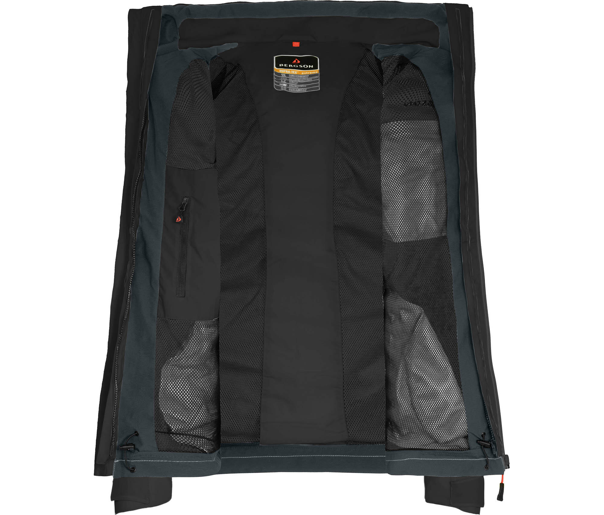 Regenjacke Fleece Innenjacke, 20000 mm Wassersäule Schwarz 4/6