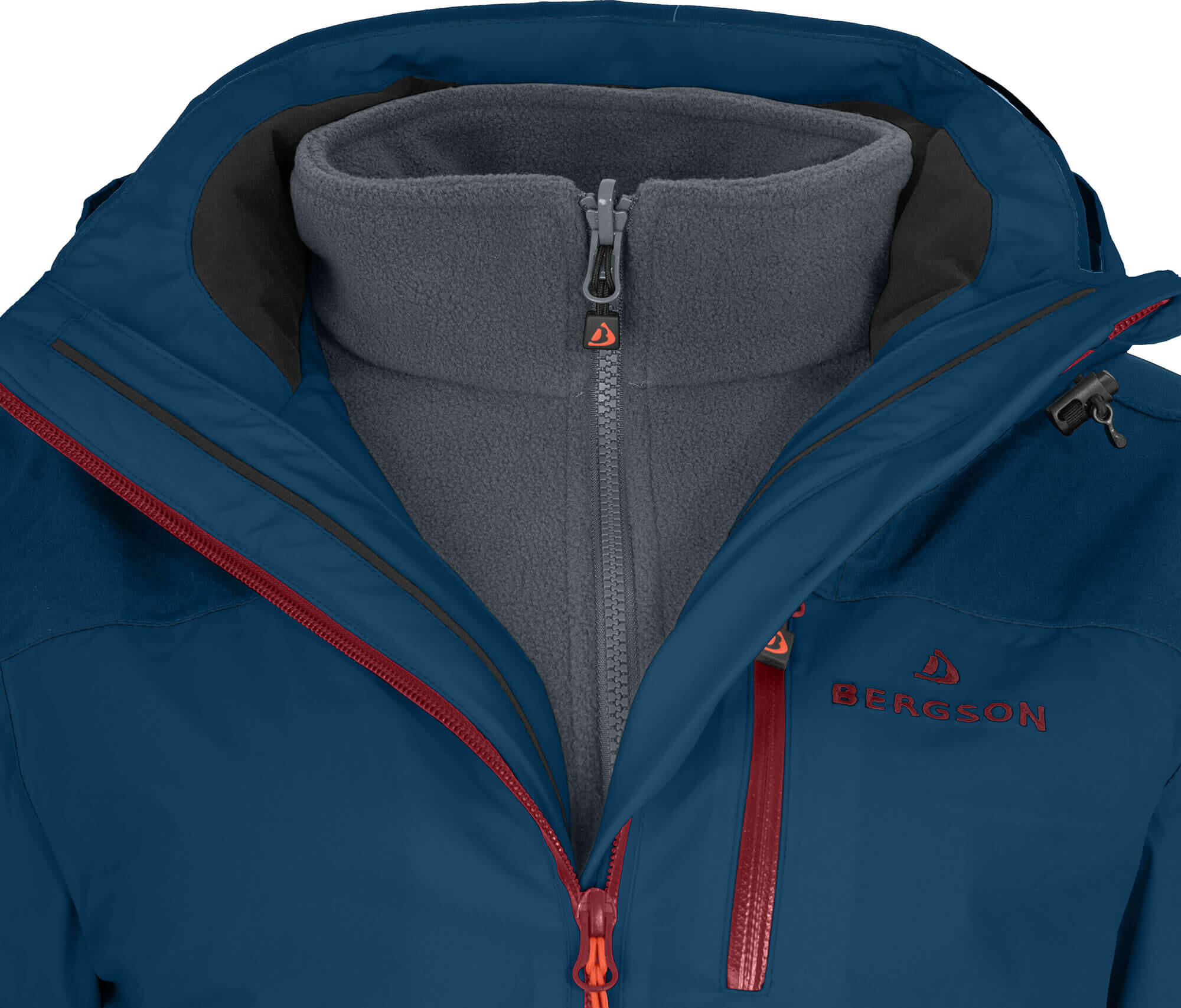Regenjacke Fleece Innenjacke, 20000 mm Wassersäule Blau 6/7
