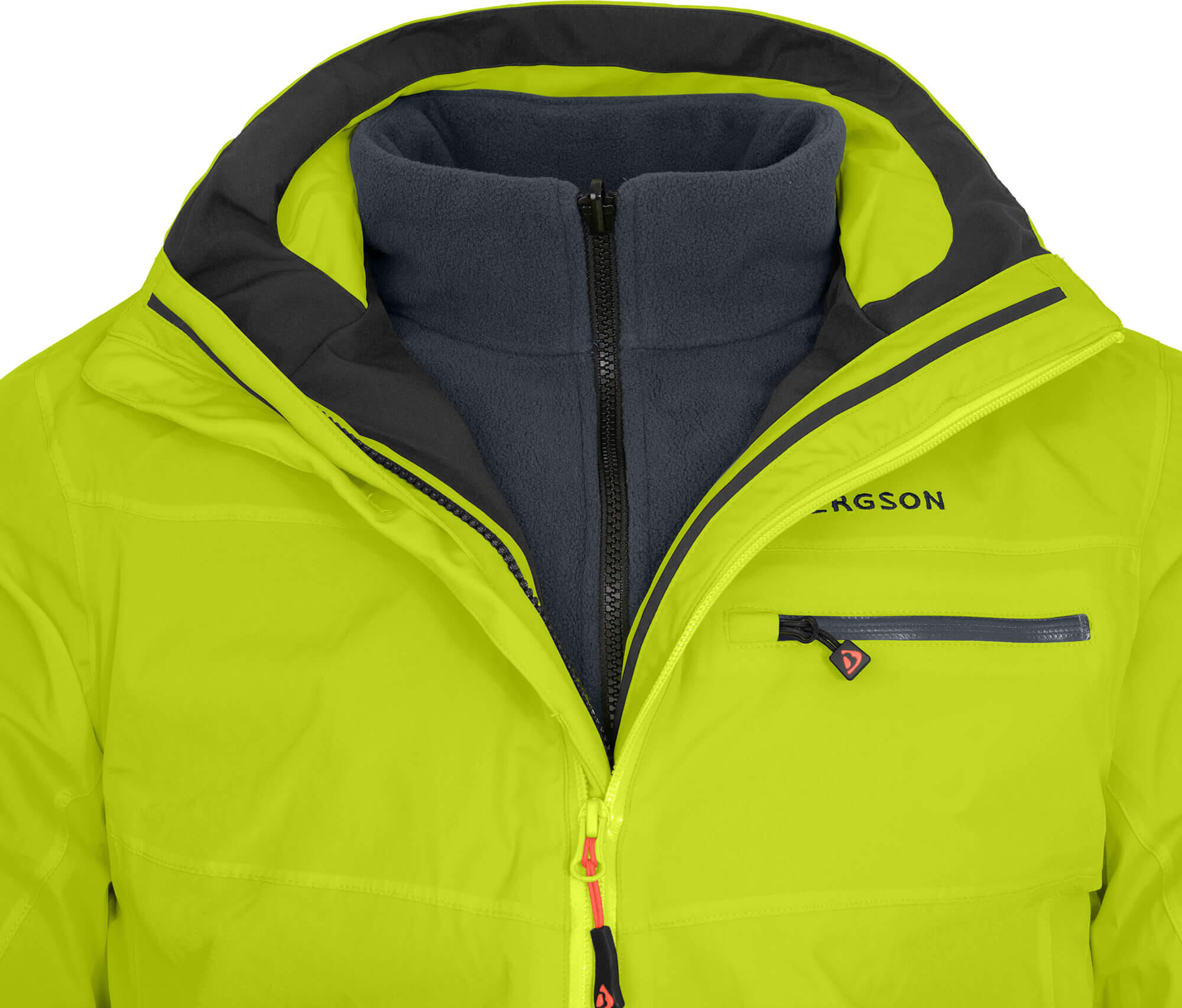 Regenjacke Fleece Innenjacke, 20000 mm Wassersäule Grün 5/6