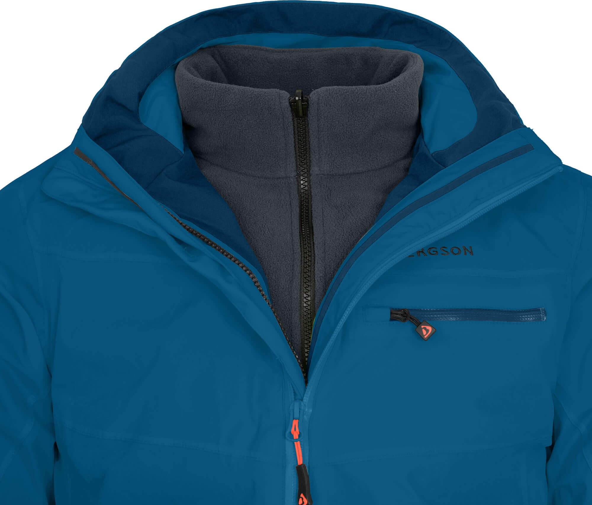 Regenjacke Fleece Innenjacke, 20000 mm Wassersäule Blau 5/6