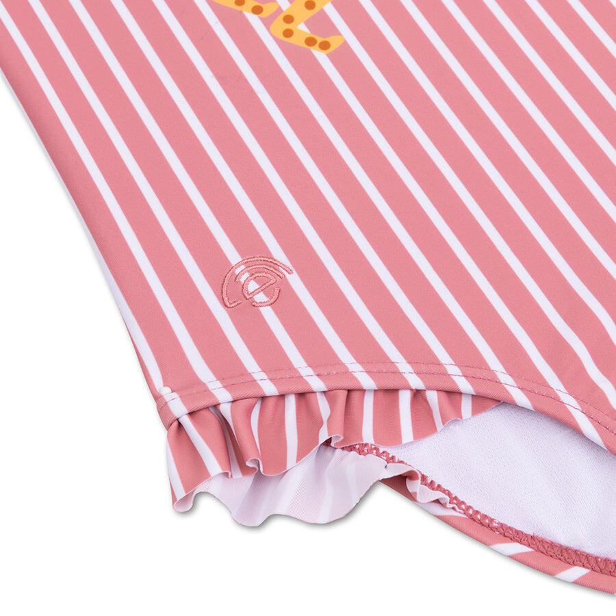 Swim Essentials Costume intero bambina bambine - Rosso/Bianco Striped - Fiore 4/7