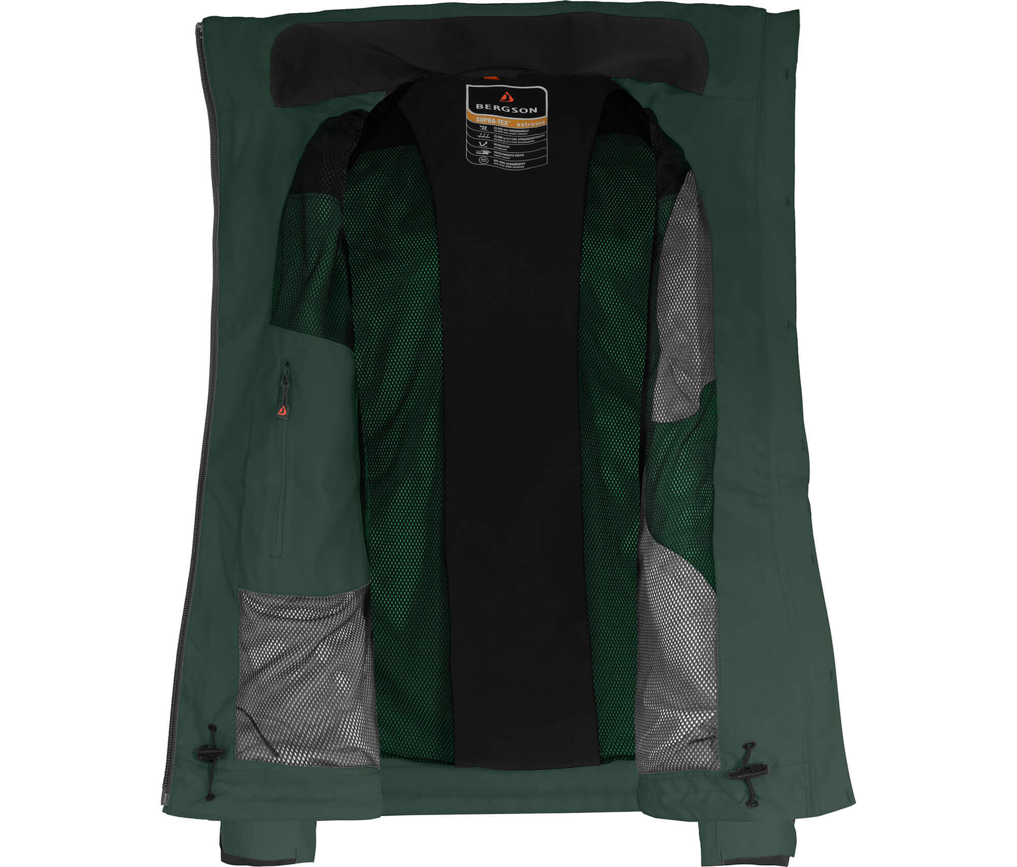 Regenjacke Netzfutter, 20000 mm Wassersäule Grün 5/7