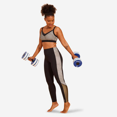 Tweedehands - legging voor aquagym aquabike zwart kaki print - zeer goed